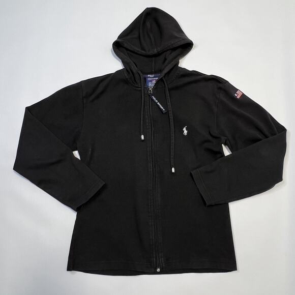 Polo Sport Ralph Lauren Hoodie Kids XL 10-12 y Full Zip Sweatshirt American Flag - Picture 1 of 9